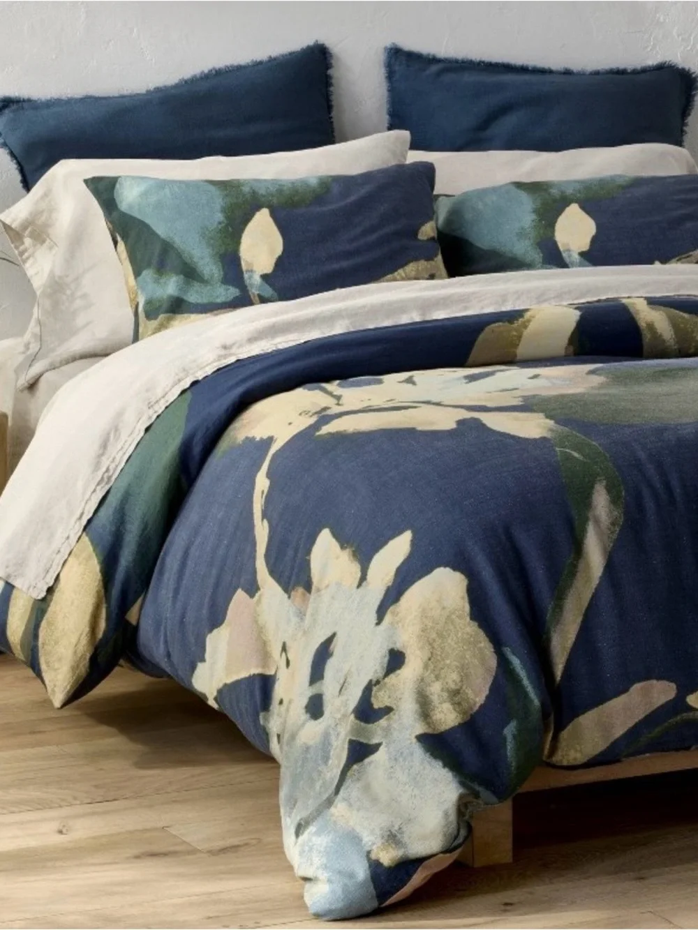 Casaluna Navy and Cream Floral Duvet Cover